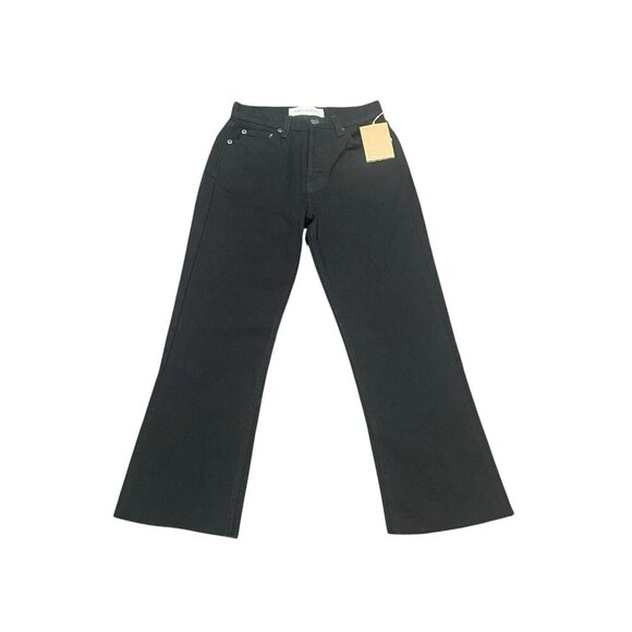 Reformation Jeans Jordi Kick Flare‎ Black Size 23 Mid Rise Crop/Ankle NWT - Picture 2 of 11